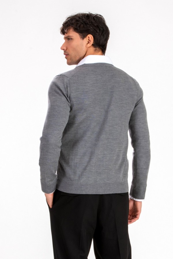 Cardigan con bottoni uomo in 100%Merinos Extrafine