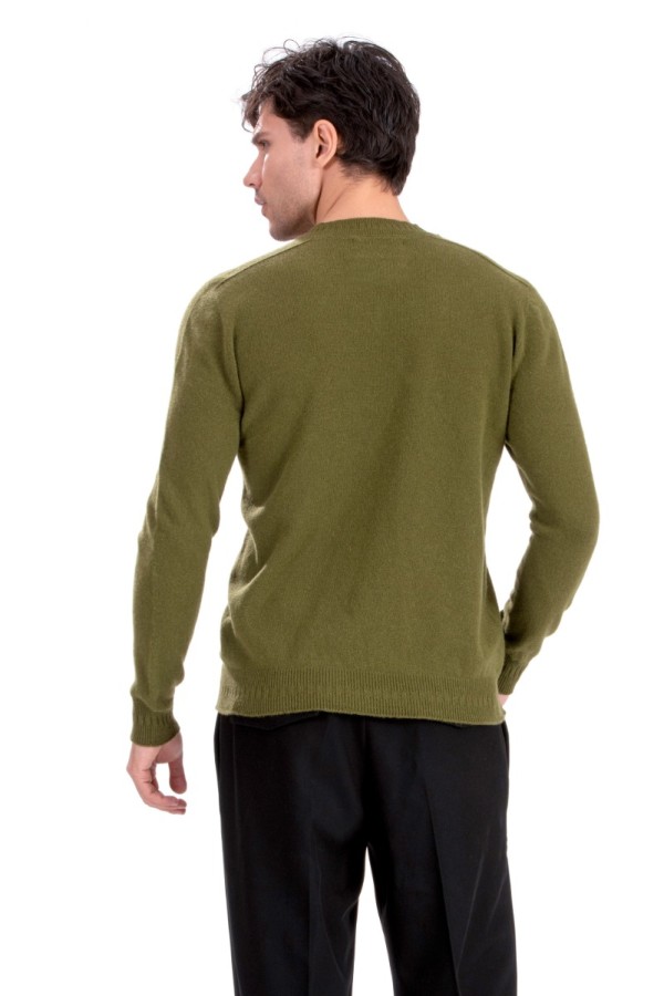 Scollo a V coste alternate uomo in 100% Cashmere