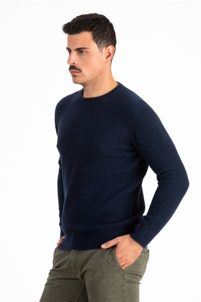 Girocollo a coste uomo in 100% Cashmere