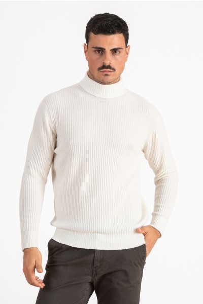 Dolcevita a coste uomo in 100%Cashmere