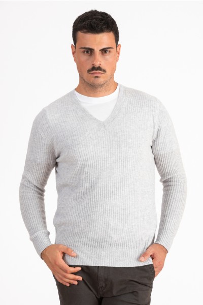 Scollo a V a coste uomo in 100% Cashmere