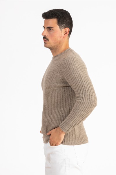 Girocollo a coste uomo 100% Cashmere 4 fili