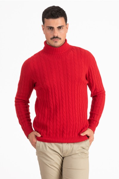 Dolcevita a treccia uomo in 100%Cashmere 4 fili